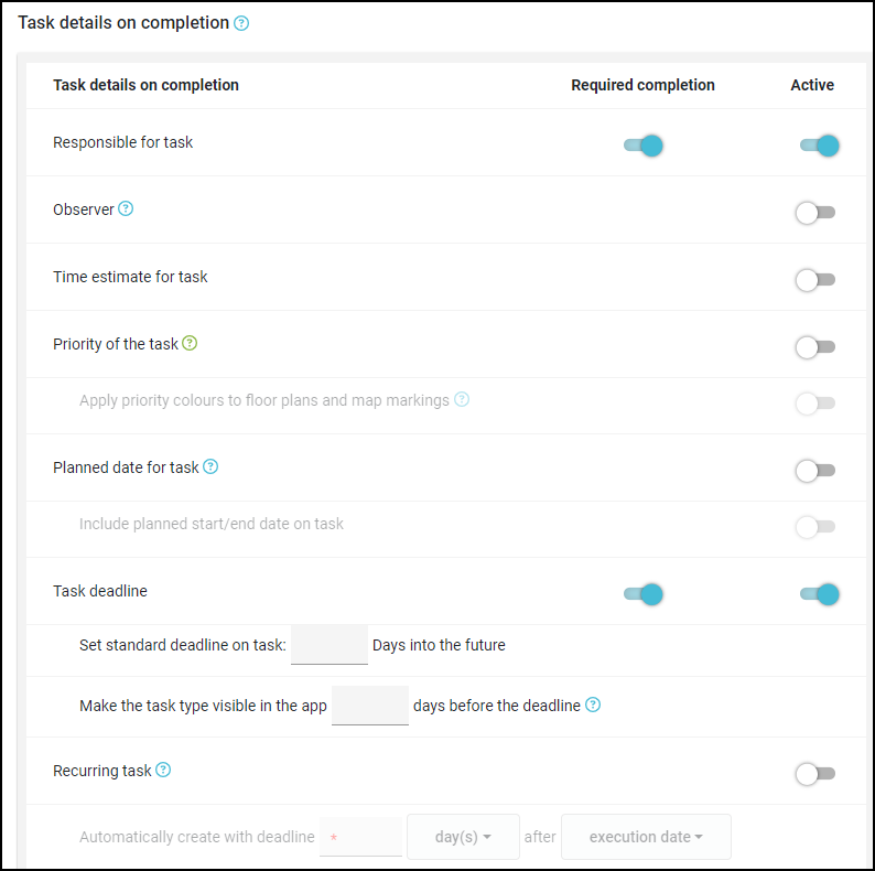 Create and edit a task type