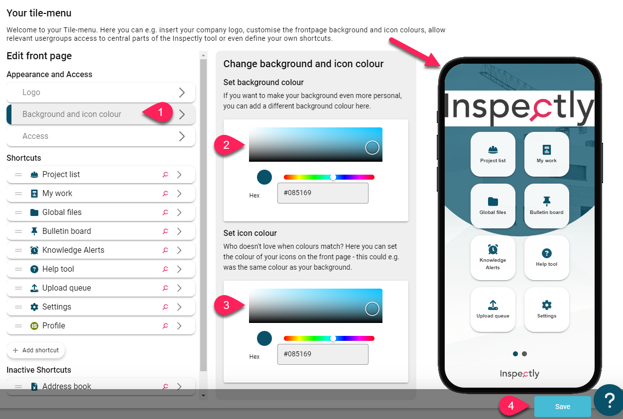 Design the Tile-menu